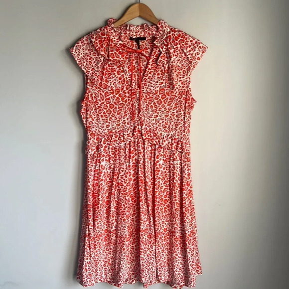 Maje Rutti Short Printed Dress With Flounces - Picture 2 of 12